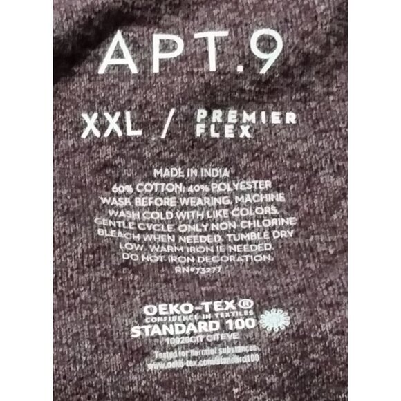 Apt.9 XXL Premier Flex Heathered Henley Burgundy T-Shirt - Picture 7 of 7